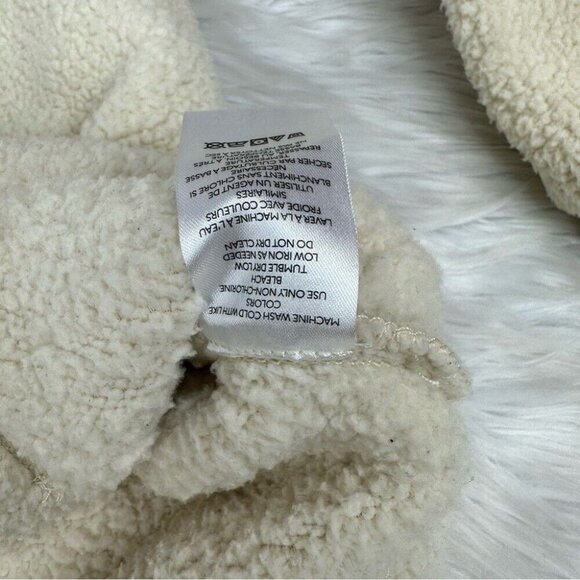 Standard/Cloth Men’s Off White Gorpcore Oversized Sherpa Hoodie Sweatshirt S/C50 - Picture 10 of 13